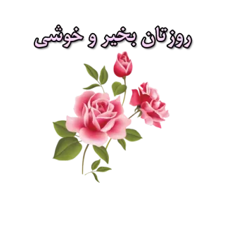 ☀ روستان بخیر و خوشی flowers, roses, greeting, Persian, text telegram sticker