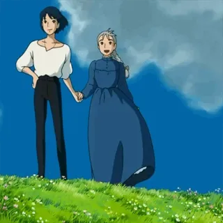🗞 Howl and Sophie Howl's Moving Castle Anime, Romantik, Paar, Freundschaft, Film, Animation telegram sticker