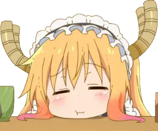 😴 Tohru Miss Kobayashi's Dragon Maid Anime, Dragon, Mignon, Chibi, Endormi, Tohru, Miss Kobayashi's Dragon Maid whatsapp sticker