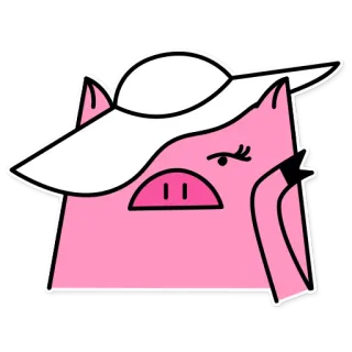 💁‍♀️ свинья, шляпа, животное, мультфильм, милый telegram sticker