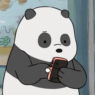 🚁 Panda We Bare Bears Мультфильм, Медведь, Панда, Телефон, Милый whatsapp sticker