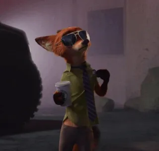 📍 Nick Wilde Zootopia Fuchs, Cartoon, Zoomania, Nick Wilde, Brille, Charakter telegram sticker