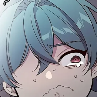 🫐 anime, manga, khawatir, keringat, ekspresi, wajah, kartun whatsapp sticker