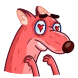 😍 volpe, amore, cuori, animale, cartone animato, carino telegram sticker