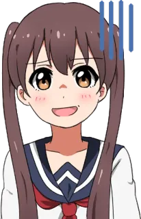 😰 anime, girl, embarrassed, cute, cartoon, student telegram sticker