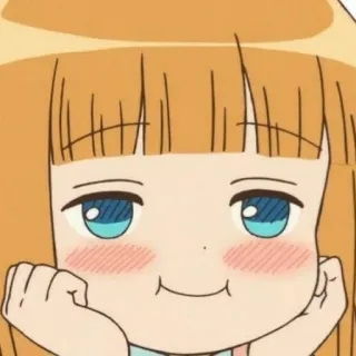 😏 애니메이션, 만화, 귀여운, 소녀, 행복한, 얼굴 telegram sticker