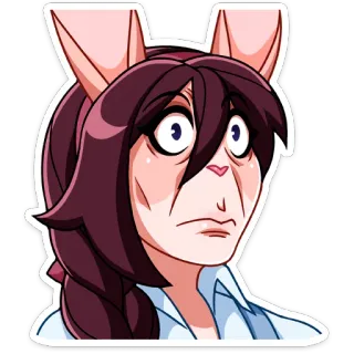 😳 dessin animé, animal, personnage, autocollant, expression faciale telegram sticker