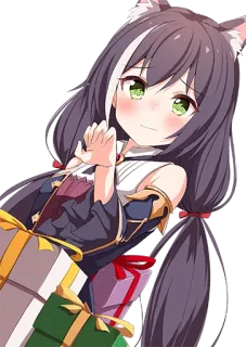 🎁 anime, cat girl, gifts, anime character telegram sticker
