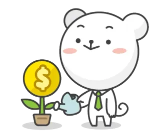 🤑 urso, dinheiro, dólar, regador, planta, investimento, negócios telegram sticker