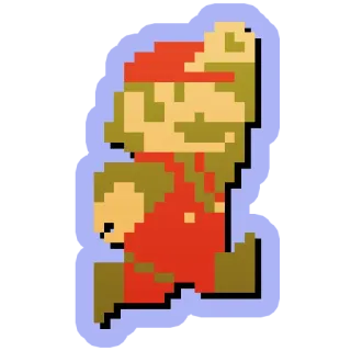 👍 Mario Mario, Jeu vidéo, Rétro, Pixel art telegram sticker