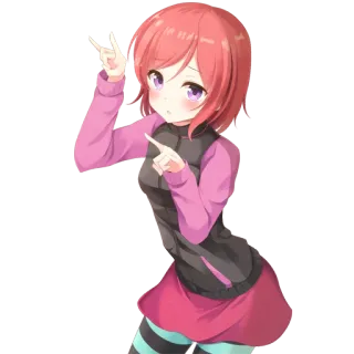 😟 anime girl, cartoon, cute, animation, kawaii, manga telegram sticker