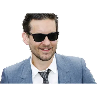 😎 homme, tobey maguire, acteur, lunettes de soleil, célébrité telegram sticker