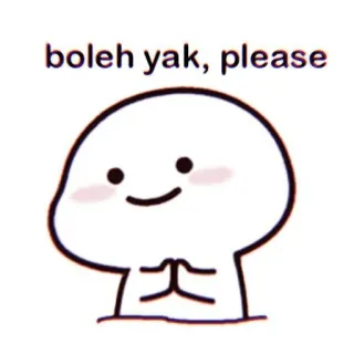 🦋 boleh yak, please süß, wunsch, bitte, cartoon, meme, kawaii whatsapp sticker