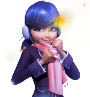 😊 Marinette Dupain-Cheng Miraculous: Tales of Ladybug & Cat Noir Маринетт, Леди Баг, Miraculous, Мультфильм, Аниме, Персонаж telegram sticker