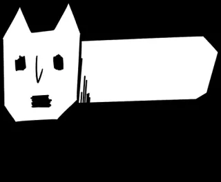 🙀 猫, 動物, ステッカー, 白, 黒, イラスト telegram sticker
