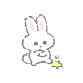 😡 กระต่าย, น่ารัก, สัตว์, คาวาอิ, ภาพวาด telegram sticker