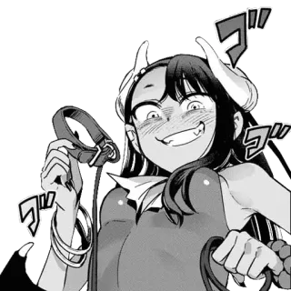 🐶 Anime, Demonio, Collar, Manga, Cuernos telegram sticker