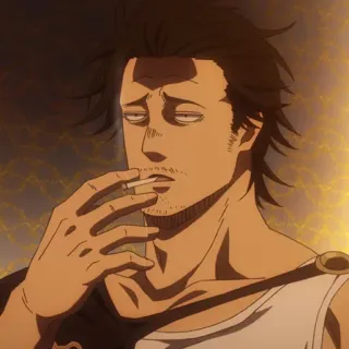 🚬 Yami Sukehiro Black Clover Anime, Yami Sukehiro, Black Clover, Zigarette, Rauchen, Manga whatsapp sticker