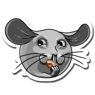😋 topo, roditore, animale, cartone animato, adesivo, carino, grigio whatsapp sticker