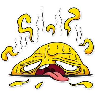 🌡 Slogh Slogh, kartun, berkeringat, lucu, kelelahan, karakter telegram sticker