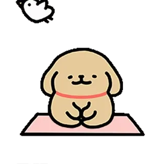 😊 cute, dog, animal, illustration, kawaii, meditation, yoga telegram sticker