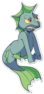 😠 monstre, créature, dessin animé, monstre marin, fantaisie, aquatique telegram sticker