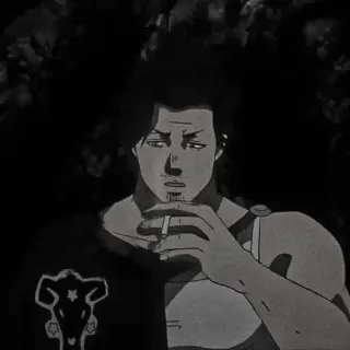 🍚 Yami Sukehiro Black Clover Аниме, Чёрный Клевер, Ями, Сигарета, Курение telegram sticker