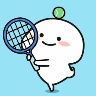 🏸 Tennis, Sport, Cartoon, Figur, Ball, Schläger telegram sticker