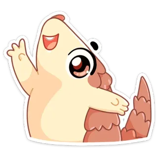 👋 панголин, животное, милый, наклейка, мультфильм whatsapp sticker