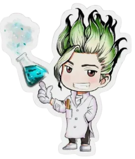 😌 Senku Ishigami Dr. Stone อนิเมะ, ตัวละคร, มังงะ, วิทยาศาสตร์, หมอ, นักวิทยาศาสตร์ telegram sticker