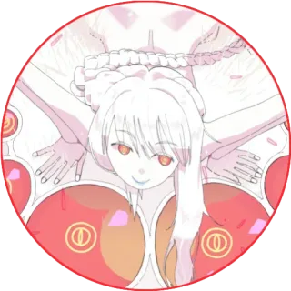 😏 anime, cartoon, girl, red, white telegram sticker