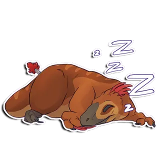💤 zzz dinossauro, animal, dormindo, desenho animado, raptor telegram sticker
