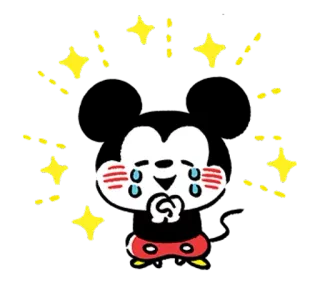 🐮 Mickey Mouse cartoon, mickey mouse, disney, stars, crying, happy telegram sticker
