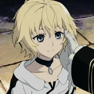 ⚓ Mikaela Hyakuya Owari no Seraph Anime, Wampir, Blondynka, Postać, Manga telegram sticker