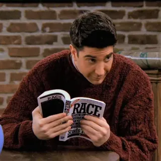 🙄 persona, leggere, libro, maglione telegram sticker
