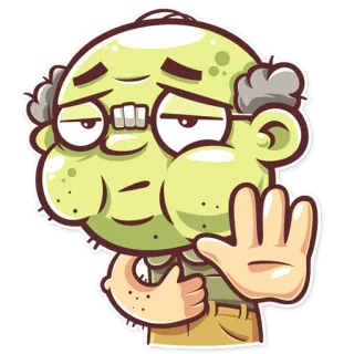 😵 Dibujo animado, Personaje, Anciano, Gafas, Sticker, Piel verde telegram sticker