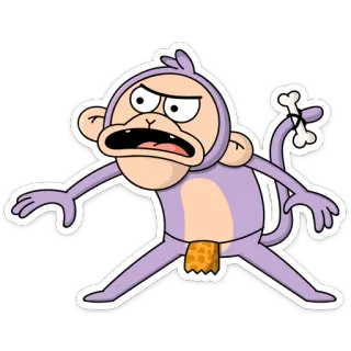 😤 monyet, kartun, binatang, lucu, humor, stiker whatsapp sticker
