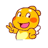 ✌️ mignon, dessin animé, personnage, jaune, symbole paix telegram sticker
