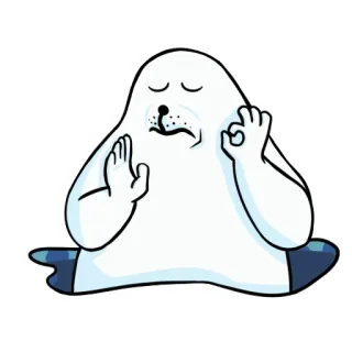 👌 тюлень, мультфильм, медитация, йога, милый, животное, дзен telegram sticker