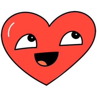 ❤️ corazón, dibujos animados, amor, feliz, lindo, pegatina whatsapp sticker
