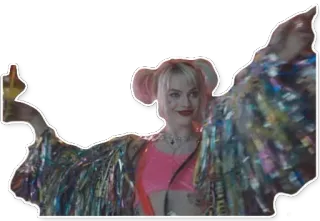 🍸 Harley Quinn harley quinn, doigt d'honneur, birds of prey, margot robbie, dc comics, méchant whatsapp sticker