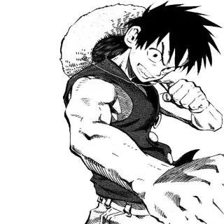 👊 Luffy One Piece Anime, Manga, One Piece, Luffy, Chapeau de paille, Pirate whatsapp sticker