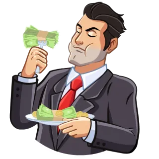 🤑 деньги, богатый, бизнес, жадность, богатство, финансы whatsapp sticker