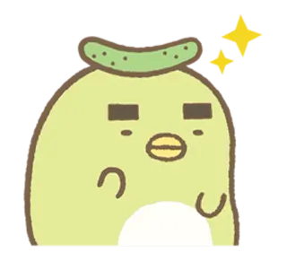 🥒 น่ารัก, คาวาอิ, สีเขียว, ตัวละคร, ประกาย telegram sticker
