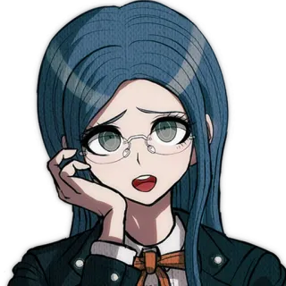 🙂 Tsumugi Shirogane Danganronpa Anime, Nhân vật, Kính, tóc xanh dương telegram sticker