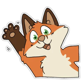 👋 rubah, binatang, kartun, lucu, melambai, salam telegram sticker