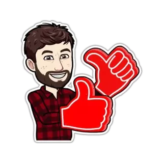 👍 thumbs up, bitmoji, positive, agreement, success, approval telegram sticker