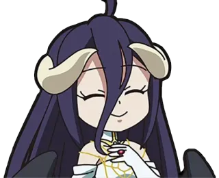 😌 Albedo Overlord anime, chibi, demon, albedo, overlord telegram sticker