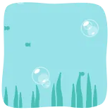 😱 Ozean, Meer, Unterwasser, Fisch, Blasen, Algen telegram sticker