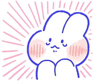 ☺️ dessin animé, lapin, lapin, mignon, kawaii, animal, illustration telegram sticker